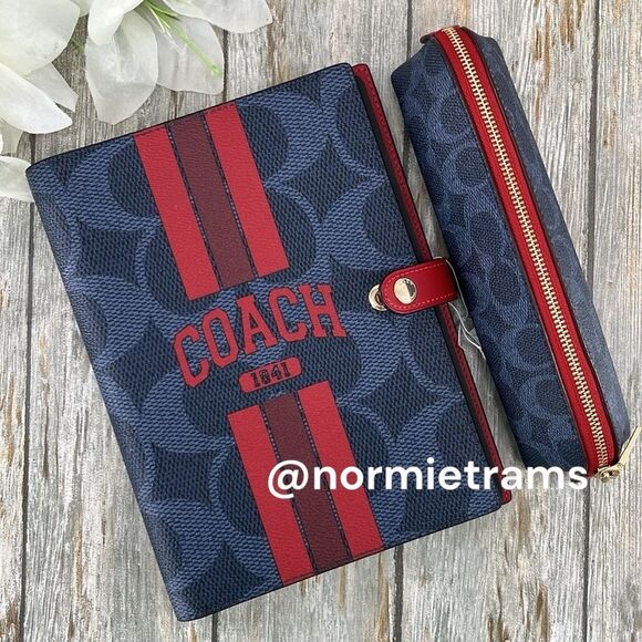 Coach Varsity Notebook & Pencil Case In Signature Canvas With Coach Graphic - Picture 1 of 11